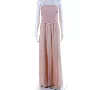 💕 NWT Blush Floral Lace Strapless Evening Long Gown